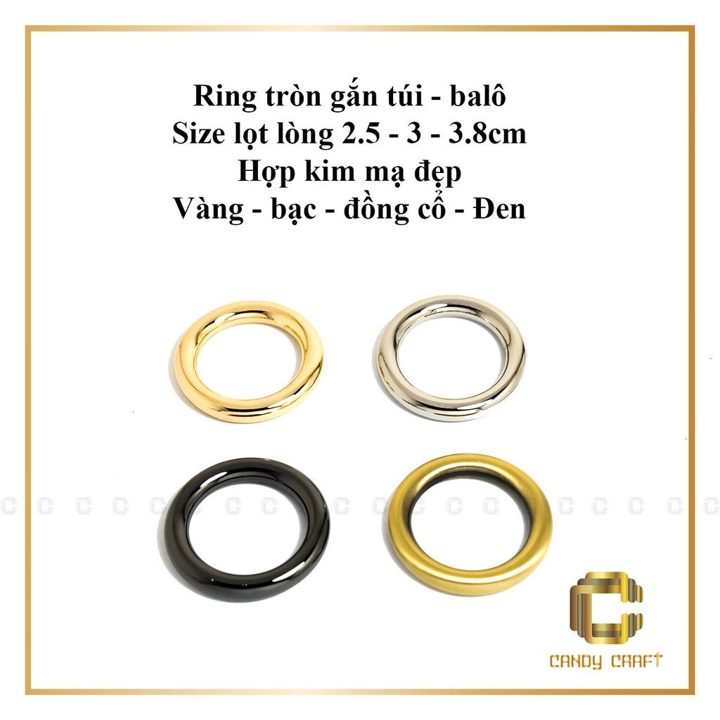 Khoen tròn 3cm - 3.8cm gắn túi - balo