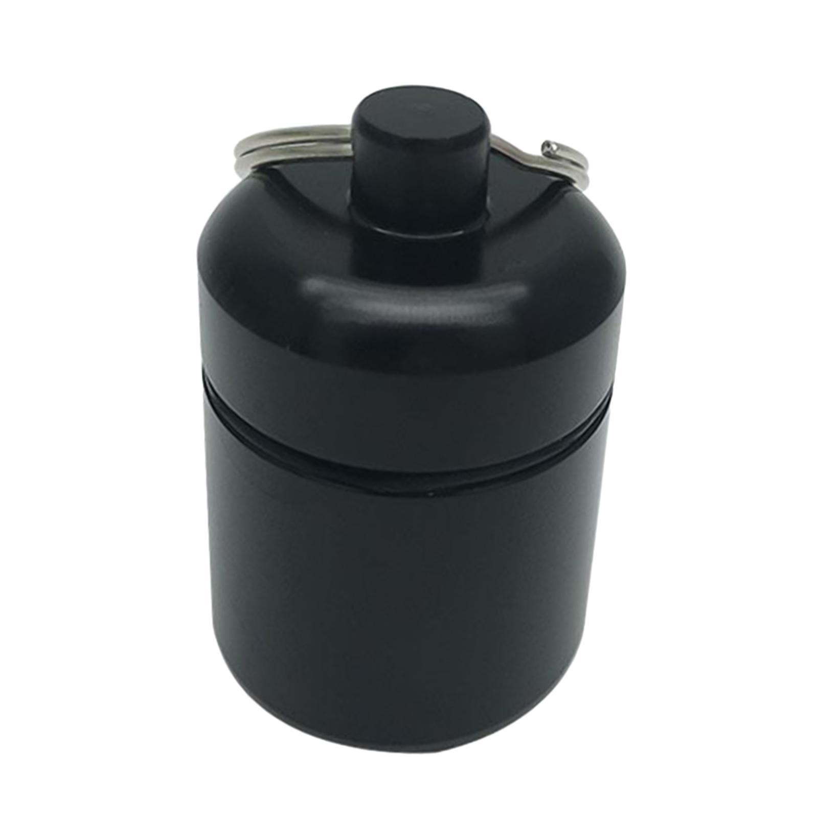 Waterproof Aluminum  Box Case Container Keychain Black