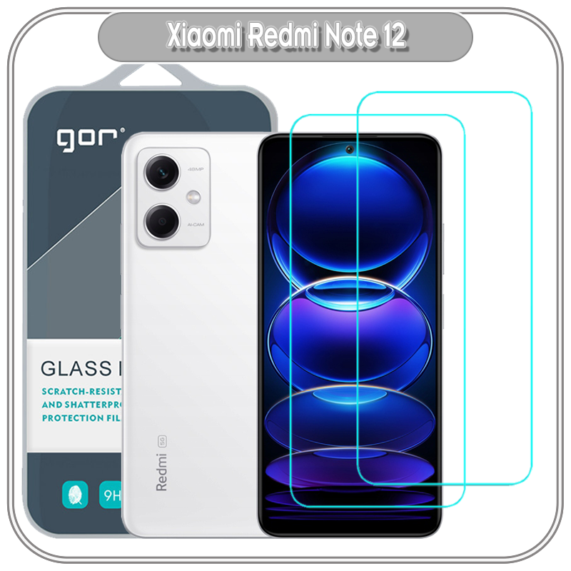Bộ 2 miếng kính cường lực Gor trong suốt cho Xiaomi Redmi Note 12 - hàng nhập khẩu