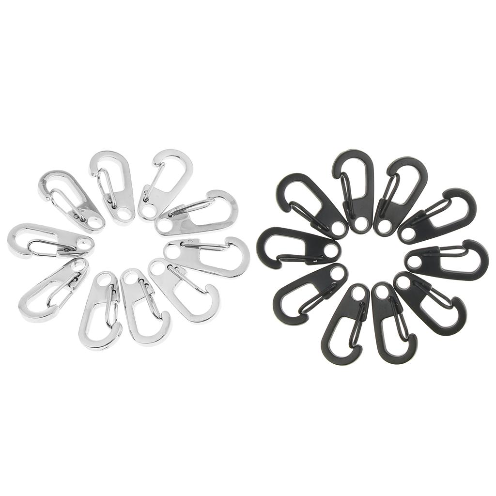 20Pcs Mini Alloy Key Buckle Snap Spring Clip Hook Carabiner Keychain Keyring 26mm for Backpacking, Camping, Hiking, Cycling, Fishing, Kayaking
