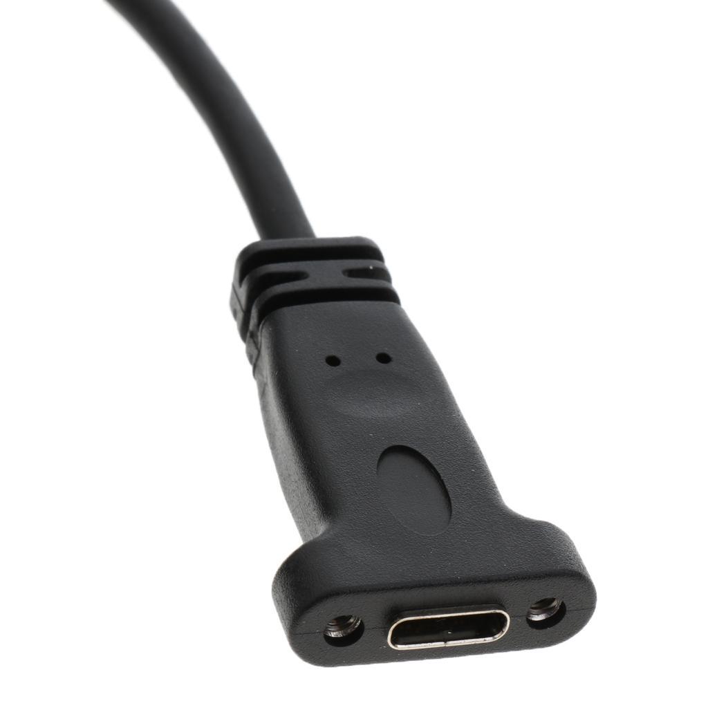 USB 3.1 Type C Female to USB 3.0 A Male Data Extension Cable with Profile Bracket and Panel Mount Screw