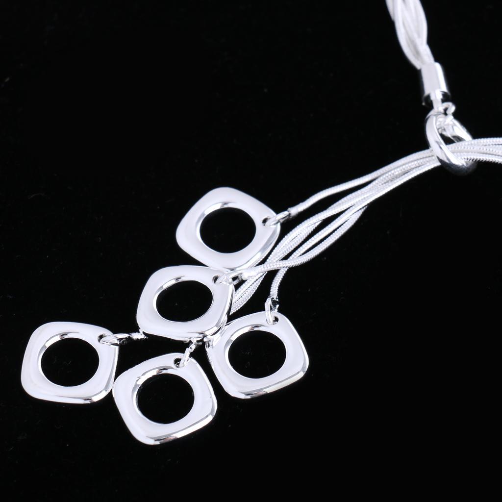 Punk Silver Alloy Multilayer Long Necklace Snake Chain Tassel Pendant