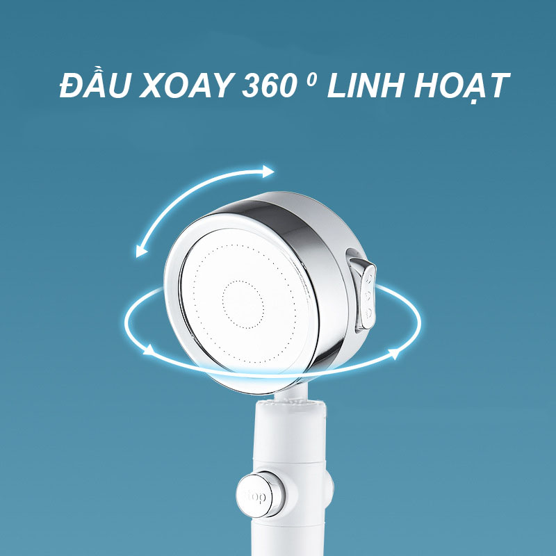 Vòi Sen Tăng Áp Xoay 360 Độ 3 Chế Độ Điều Chỉnh Nước Trên Đầu Vòi Tiện Dụng