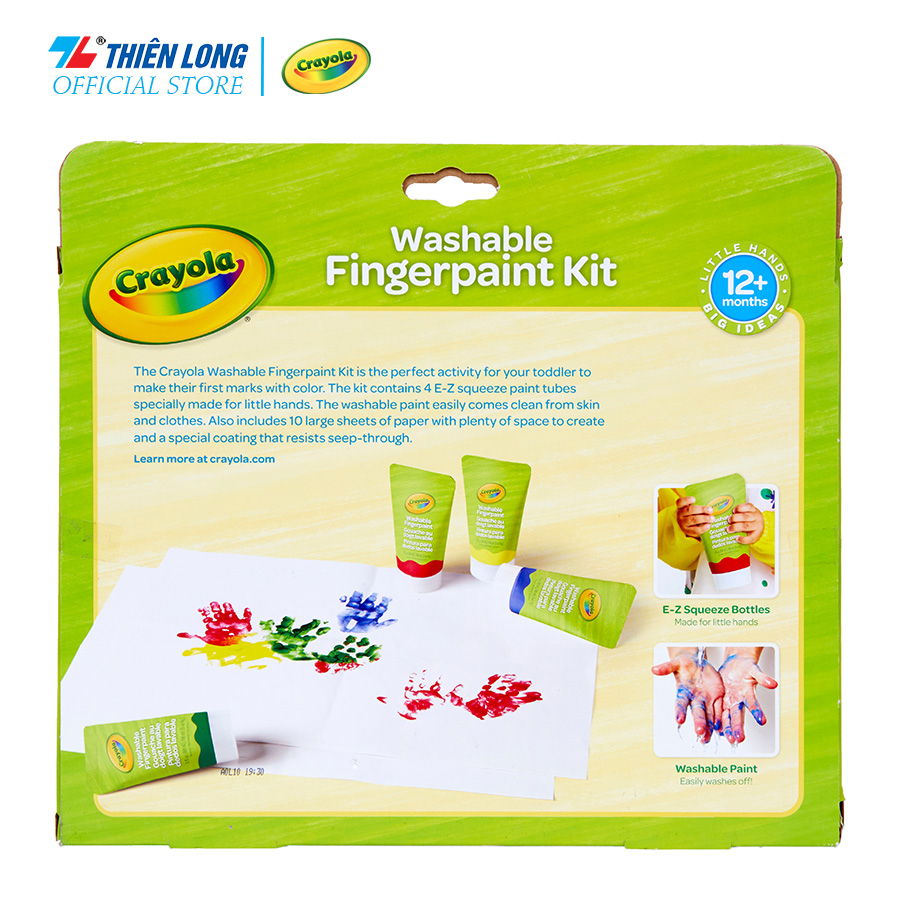 Bộ 4 màu nước cho bé có thể rửa được Crayola Washable Finger Paint