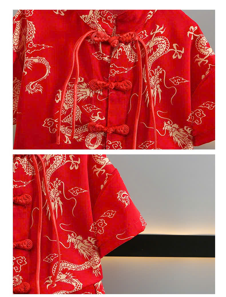 bộ quần áo phong cách Trung Hoa cho bé trai diện lễ tết năm mới hàng Quảng Châu