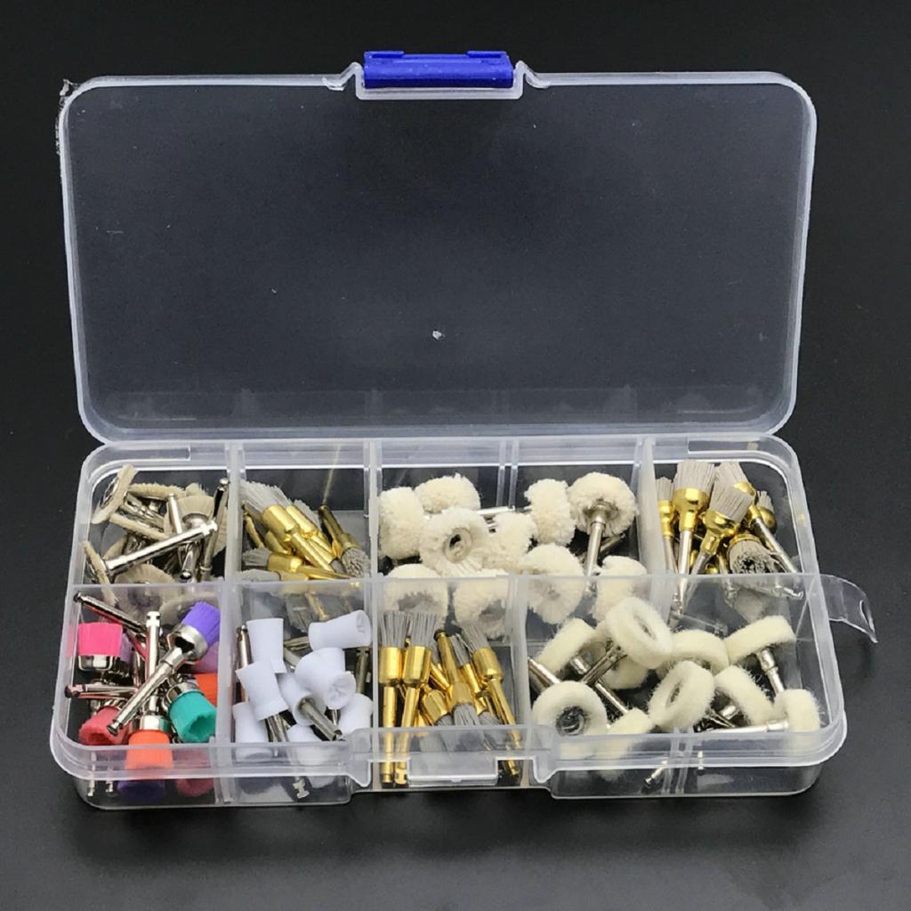 Bulk Lot of 80 Pieces Disposable 2.35mm Oral Prophy Polishing Brush Cup Alumina Nylon Cotton Polisher Wheel Kit