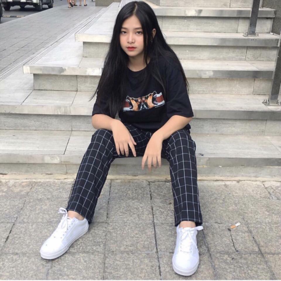 Quần CARO PLAID PANTS Unisex Màu Đen - Quần ca rô đen sọc trắng nam nữ cực đẹp chất xịn loại 1