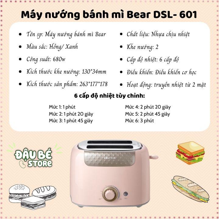 Máy Nướng Bánh Mì Bear Chính hãng DSL-601 - Kẹp nướng làm bánh mỳ Sandwich / Waffle / Bánh Quế, DAUBE - MNB002