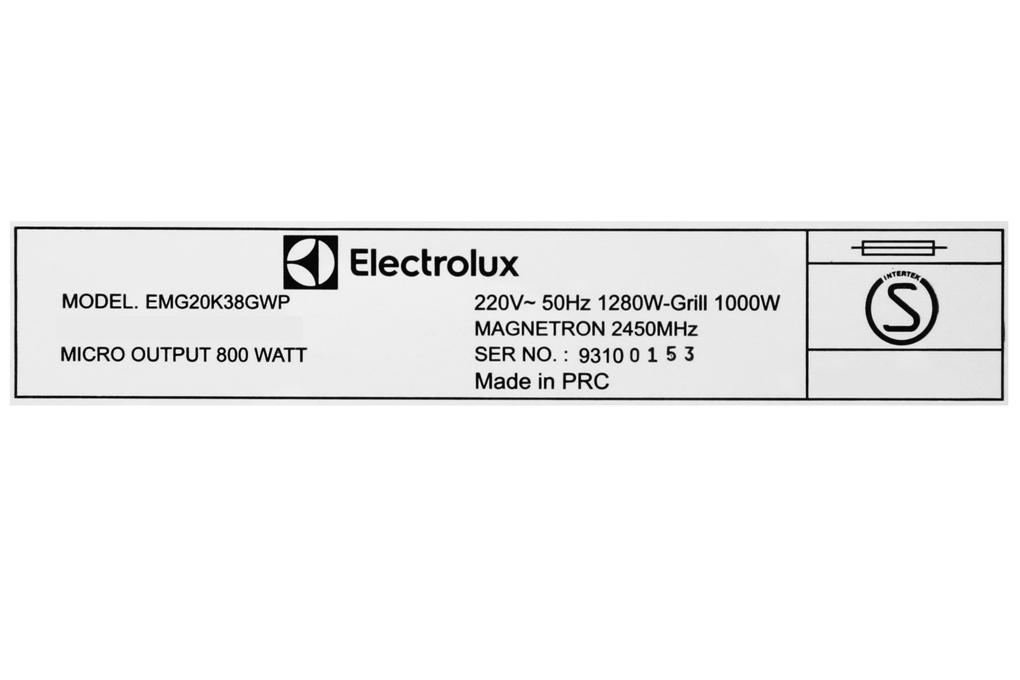 Lò vi sóng có nướng Electrolux EMG20K38GWP 20 lít - Hàng chính hãng