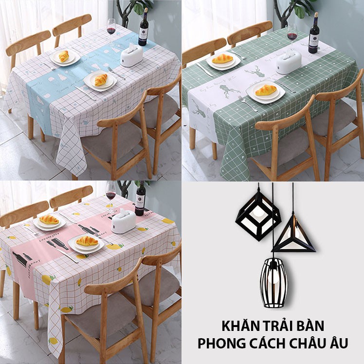Khăn Trải Bàn PVC cỡ lớn/ Khăn Trải Bàn Họa Tiết Đa Dạng Siêu Xinh/ Khăn Bàn Ăn Chống Thấm Nước