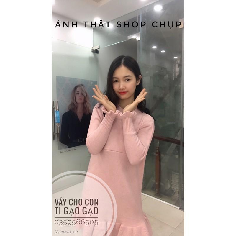 Váy len suông phối chân voan cho con bú KÈM ẢNH THẬT