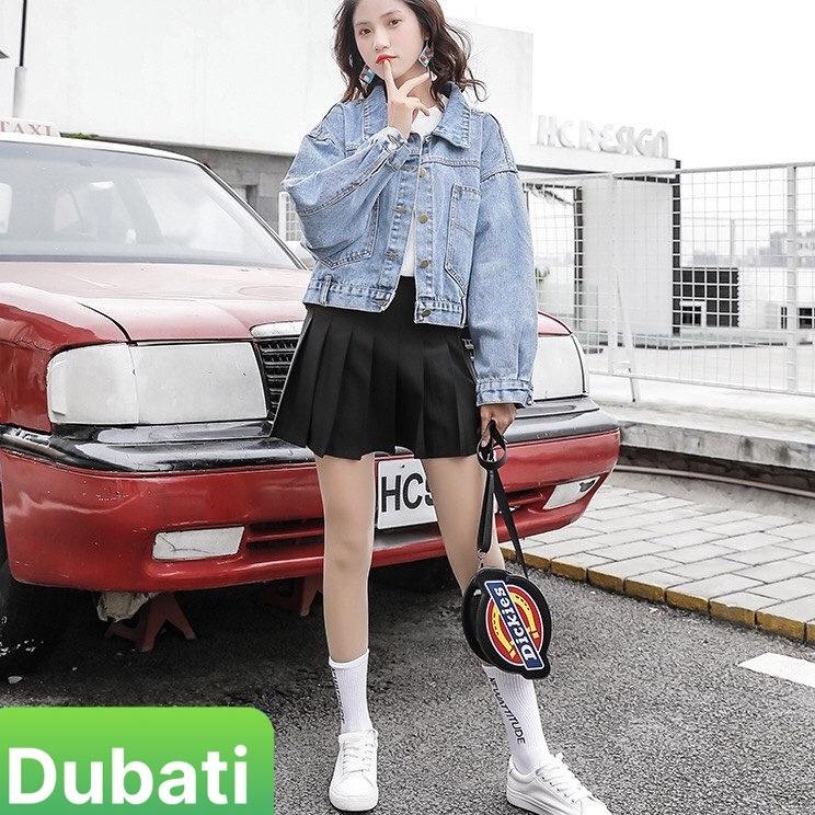 ÁO KHOÁC CHẤT VẢI BÒ JEAN NỮ PHỐI TÚI 3 NÚT SAU SÁNH ĐIỆU- DUBATI FASHION