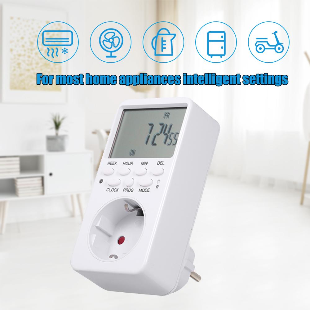 Digital Timer Switch Socket LCD Display Plug-in Programmable Time Switch Energy Saving Intelligent Electronic Timing Socket