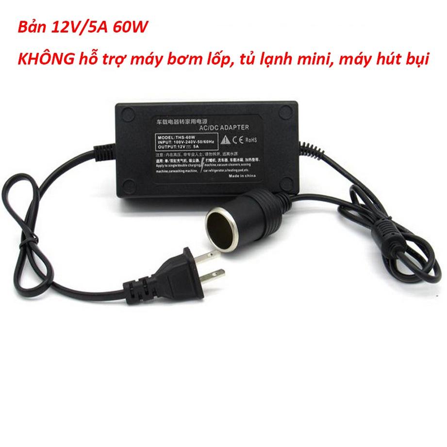 Bộ Chuyển Đổi Nguồn Điện 220V Sang 12V Đầu Cắm Ô Tô 12V/5A 60W cho Thiết Bị Ô Tô