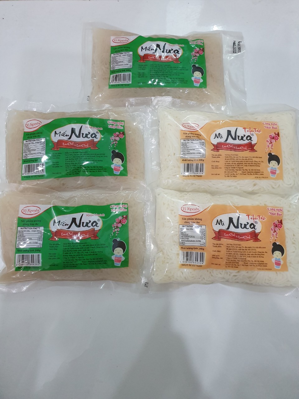 Combo 3 Gói Miến Nưa 2 Gói Mì Nưa Vị Nguyên 240Gram