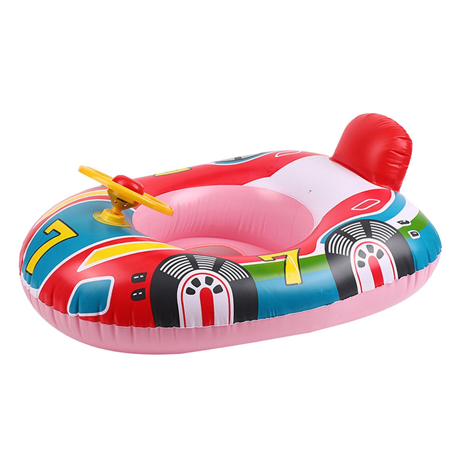 Float Infant Seat Boat Baby with Steering Wheel Swimming Rings