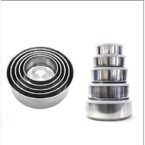 BỘ 5 CÁI THỐ INOX CAO CẤP CÓ NẮP ĐẬY 12-18CM