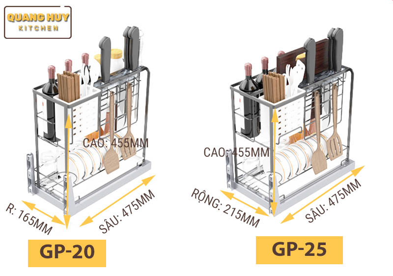 Giá để dao thớt gia vị sơn nano bảo hành han gỉ 10 năm