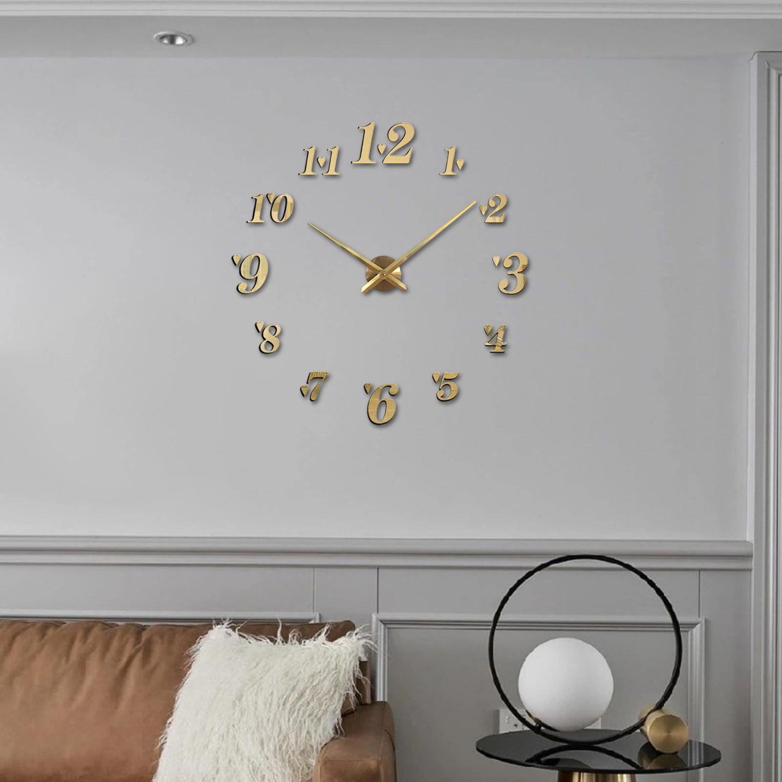 Acrylic DIY Wall Clock Large Wall Stickers Clock Arabic Numerals for School