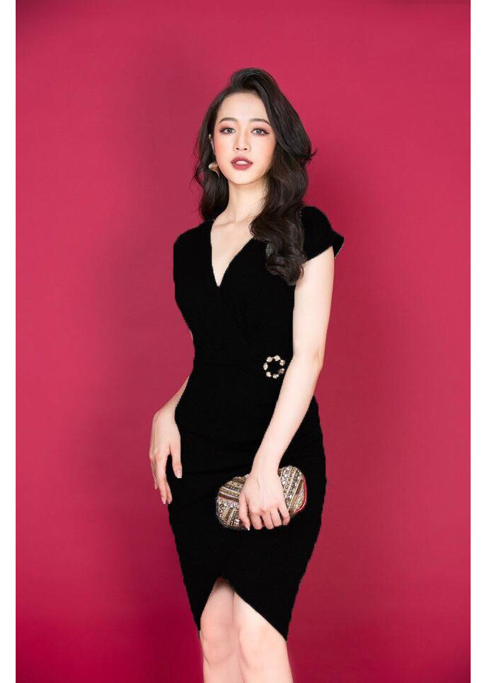 Đầm ôm dự tiệc tay ngắn sang trọng