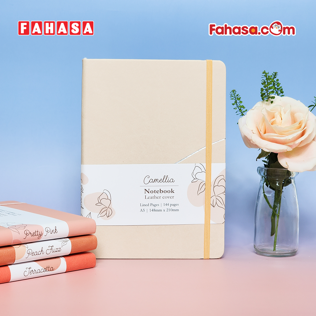 Sổ Da Bìa Mềm Camellia A6 - Không Kẻ Có Chấm - 120 Trang 100gsm - The Sun - Almond