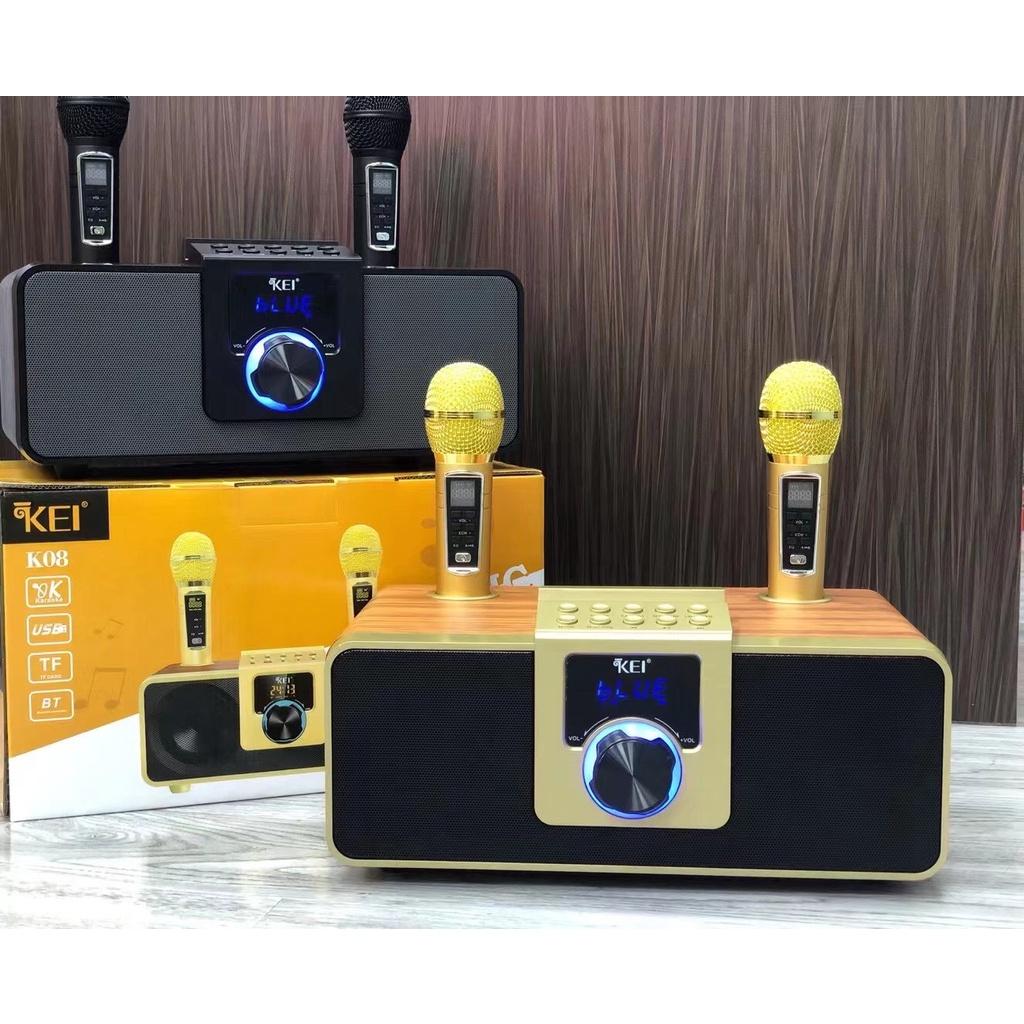 Loa Karaoke Bluetooth KEI K08 Có LCD Kèm Hai Micro Không Dây Âm Thanh Lớn Hát Hay