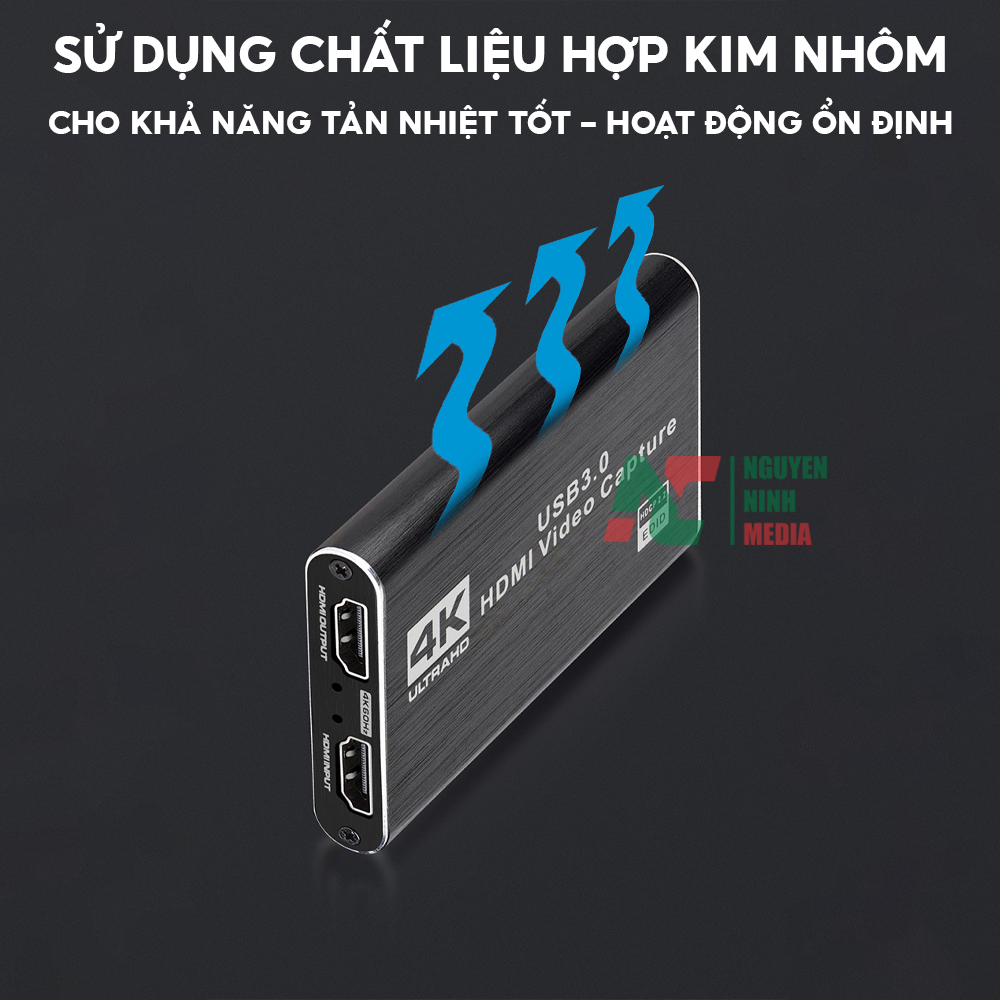 Bộ Chuyển HDMI to USB 3.0 Video Capture Card 1080P 60FPS Tích Hợp Cổng Micro và Cổng Tai Nghe - Hỗ Trợ Live Stream, Ghi Hình