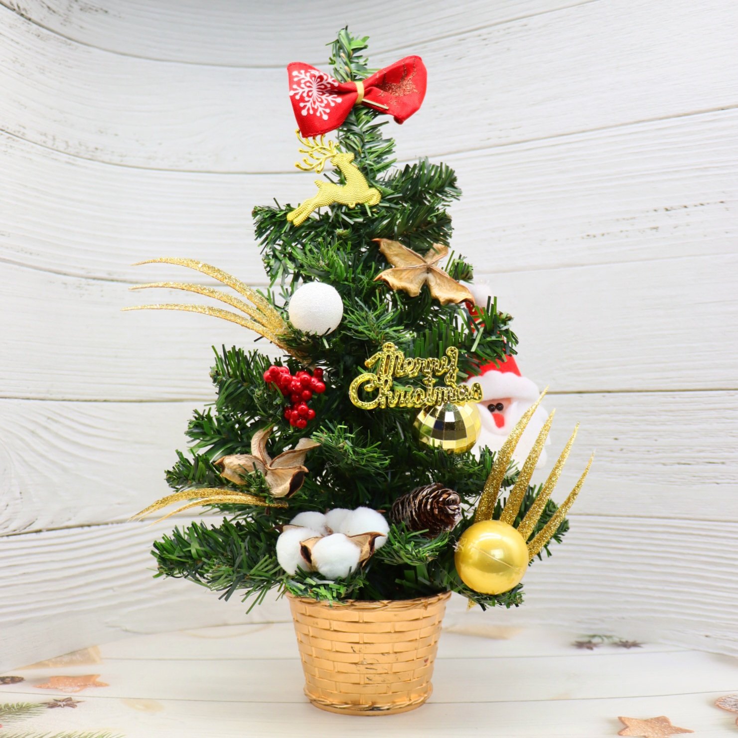 Cây Thông Nhí Để Bàn TL01 40CM Trang Trí Giáng Sinh Có Đèn