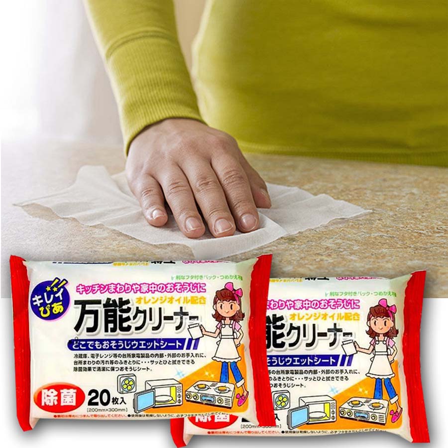 Bộ 2 gói giấy ướt chống khuẩn vệ sinh bếp, lò vi sóng  - Hàng Nội Địa Nhật