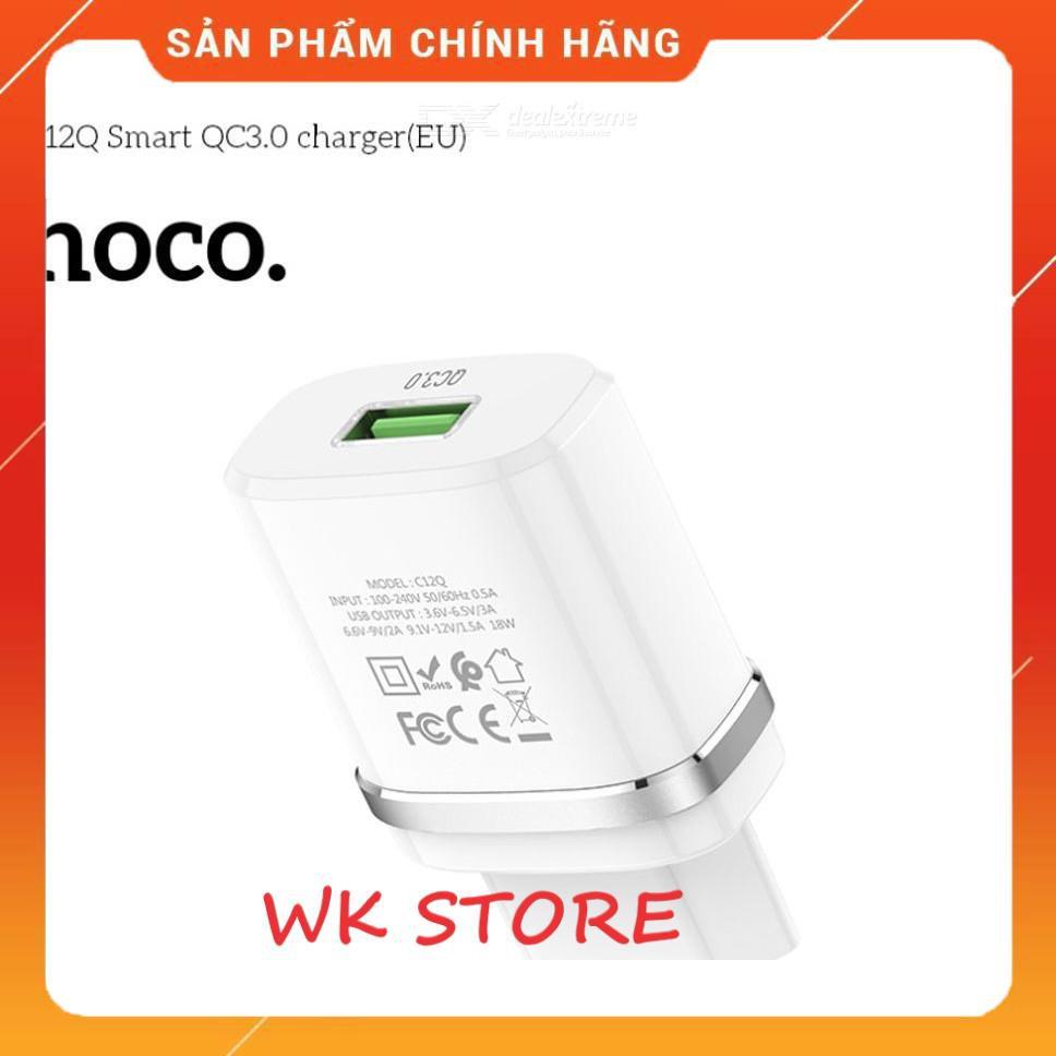 Bộ sạc nhanh HOCO C12Q 3.0 18W type C,Micro (Bao gồm cốc sạc + cáp) - hàng chính hãng