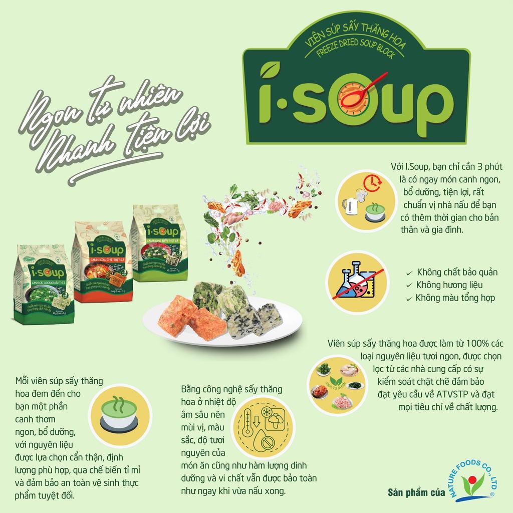 Canh cải xoong nấu thịt ăn liền I-Soup 42g -Công nghệ Nhật Bản