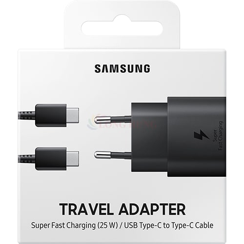 Combo cốc sạc Samsung Travel Adapter PD25W 1Type-C + Cáp USB Type-C to Type-C 1m EP-TA800X - Hàng chính hãng