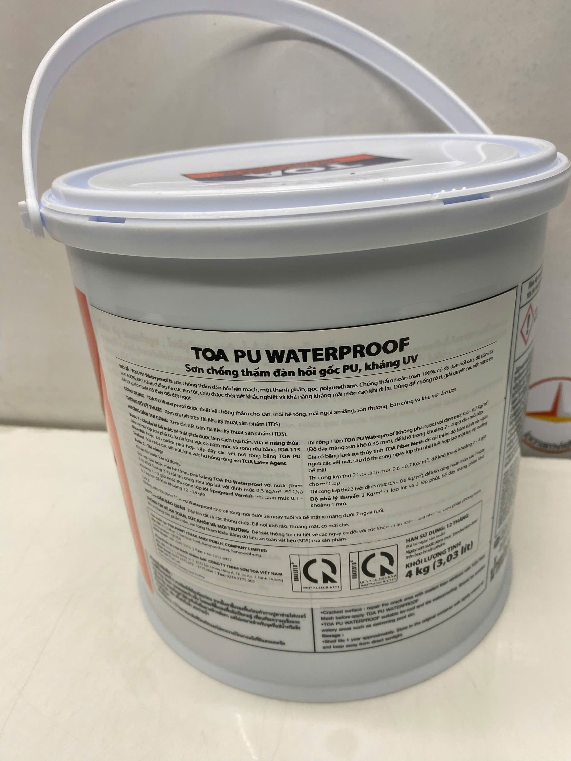 Chống thấm lộ thiên Toa Pu Waterproof màu xám Grey_ 4kg