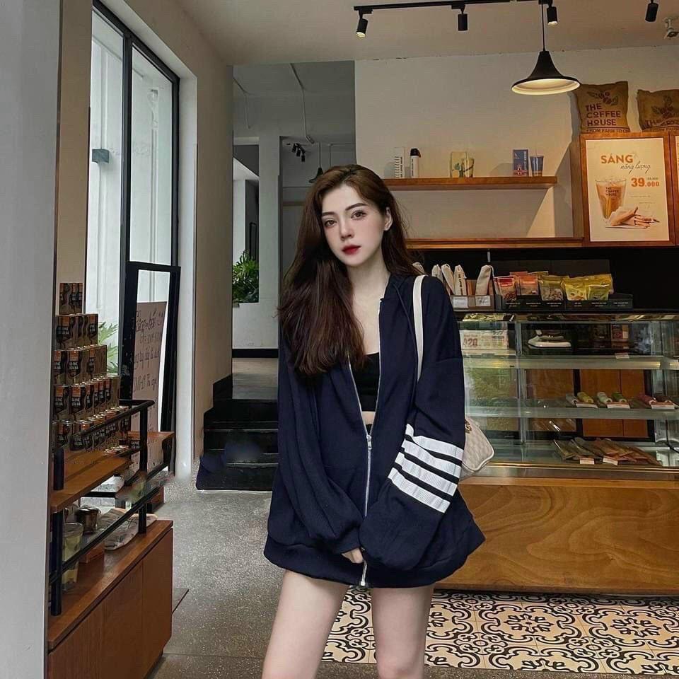 Áo Khoác Nỉ Trơn SỌC TAY 3 MÀU HOODIE ZIP Unisex Nam Nữ