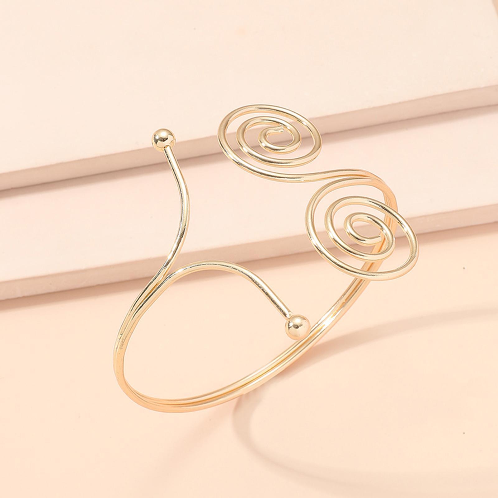 Leaf Feather Arm Bracelet Chain for Women Girls Open Upper Arm Bangle Armlet