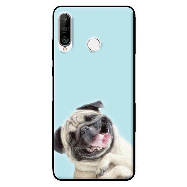 Ốp lưng in cho Huawei P30 Lite Pulldog Smile Nền Xanh - Hàng chính hãng