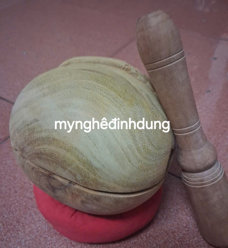 MÕ tụng kinh Phật bằng gỗ mítkhông dác  kt 14x14x14cm