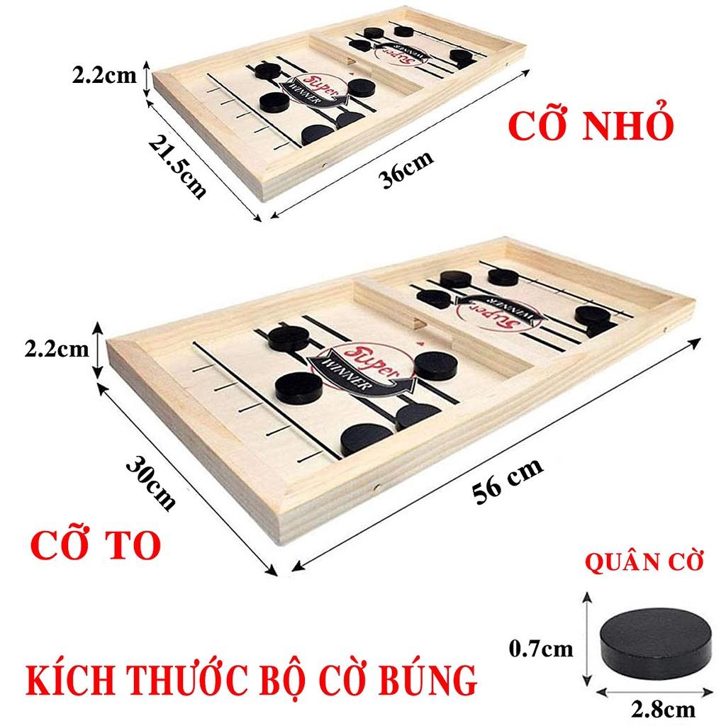 Bộ Cờ Búng Bàn Đấu Ice Hockey Bằng Gỗ - Chọn Size - Foosball Winner, Sling Puck - Bắn Bi Gỗ Xuyên Lỗ Chính Hãng dododios