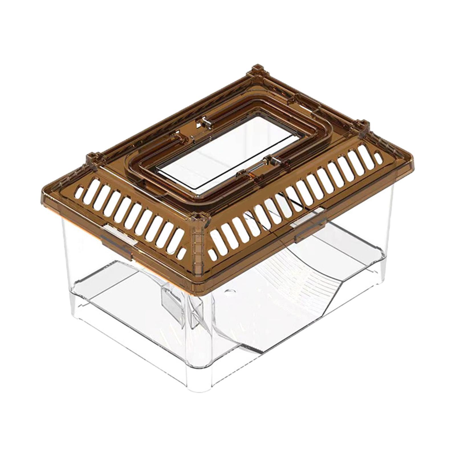 Transparent Turtle Tank with Lid with Platform Turtle Breeding Box for Snail