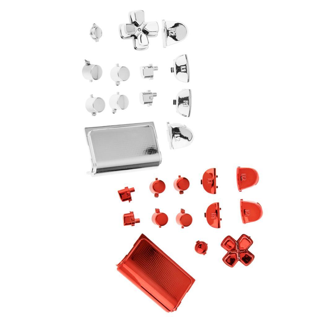 2 Kit Replacement Chrome Plating Buttons And Touchpad for Controller