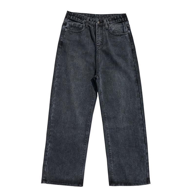Quần jean nữ ống rộng lưng cao, quần bò nữ ống rộng màu đen dáng suông, kiểu baggy ống đứng chất đẹp CHERRY T007