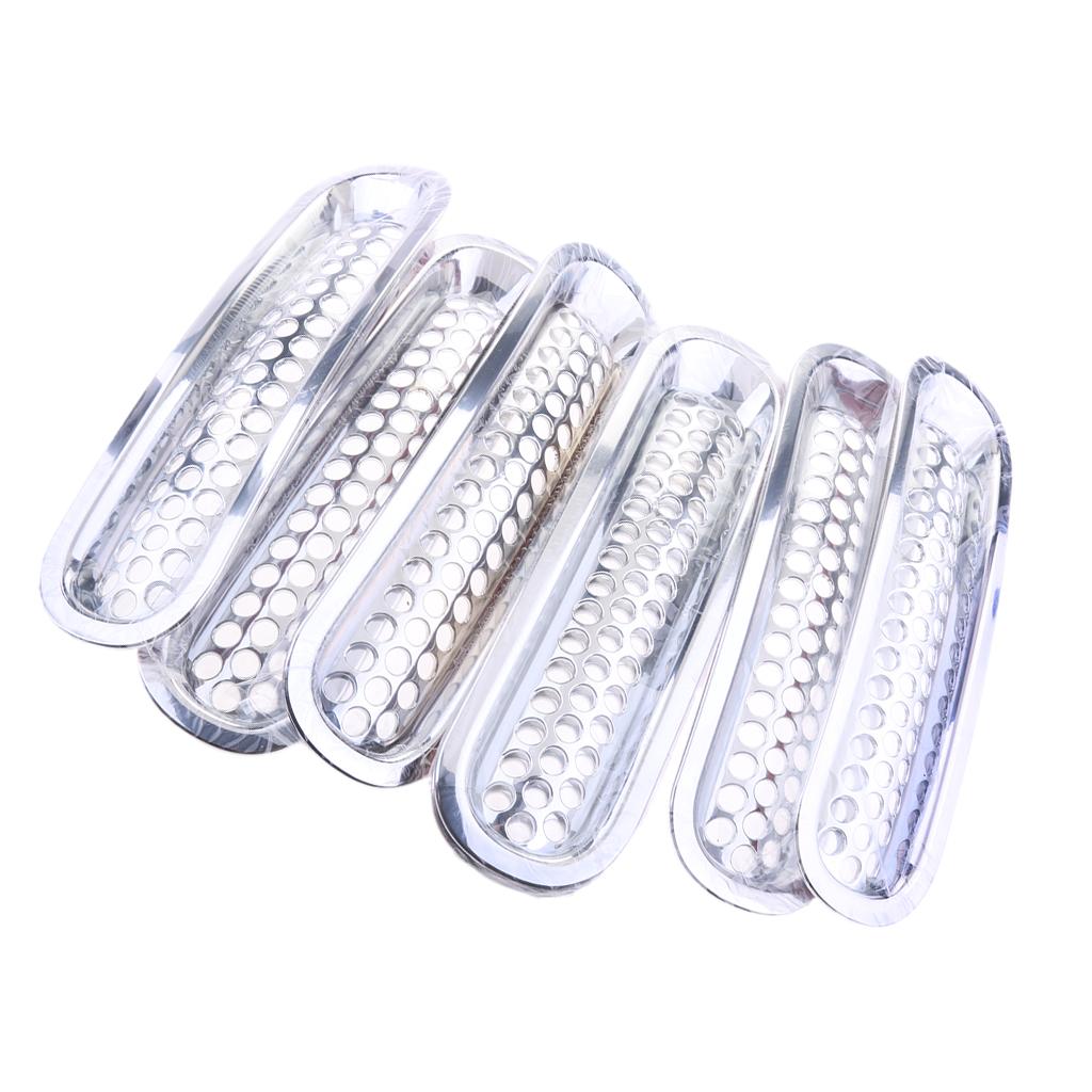 7 Pieces Chrome Car Front Grille Cover Insert Mesh Grill for Jeep Wrangler
