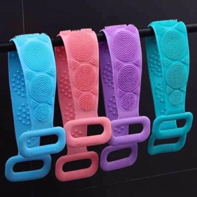 Chà Lưng Khi Tắm, Dụng Cụ Dây Chà Lưng Khi Tắm Silicon 2 Mặt, Giúp Kỳ Cọ Massage Tẩy Da Chết Khi Tắm, Siêu Tiện Dụng