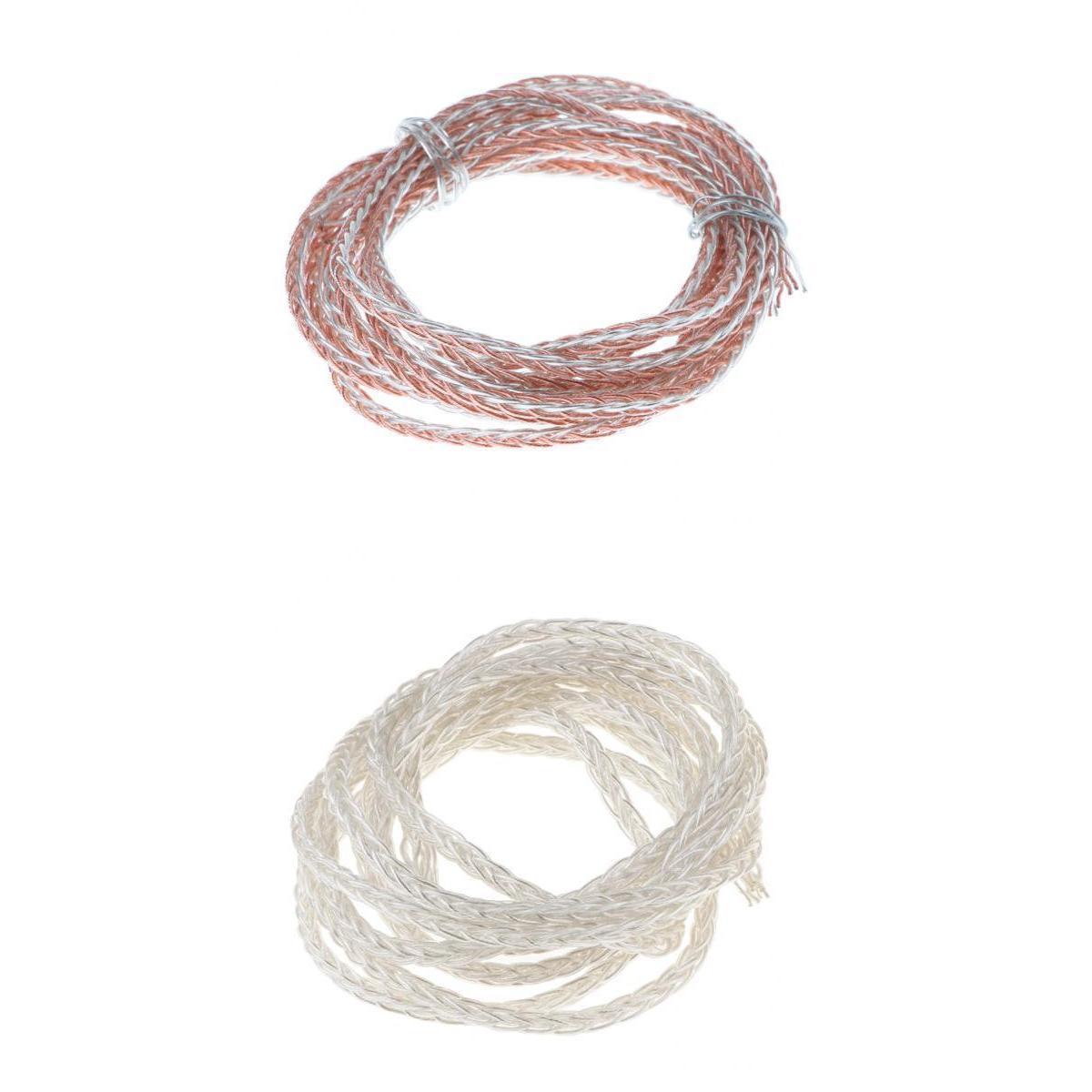 2 Pieces 7N Copper OCC Upgrade Cable woven wire for Earphone