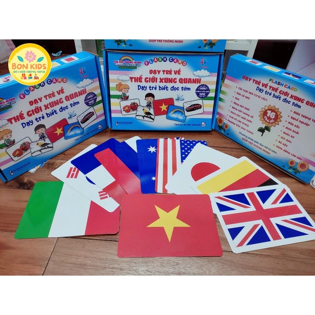 Bộ thẻ học thông minh FLASHCARDS khổ to A5 với 16 chủ đề 120 thẻ