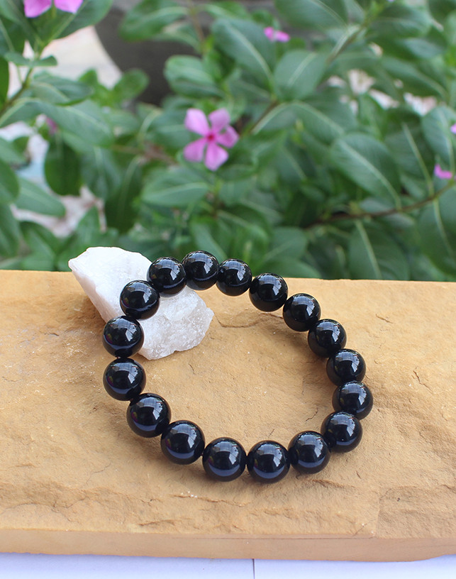 Vòng tay Đá Núi Lửa Obsidian  tự nhiên cho Tuổi Thân 12ly  TEN5