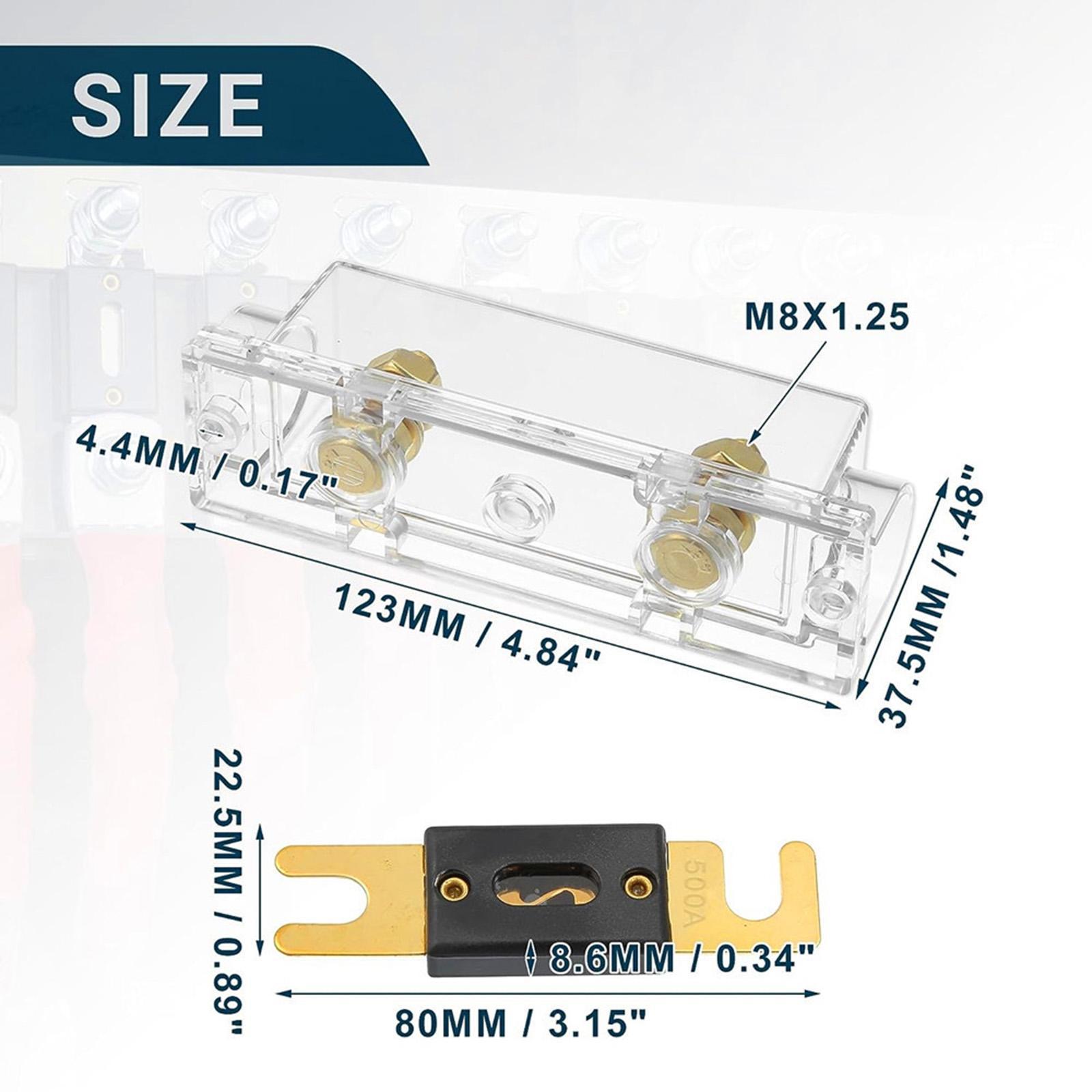 3Pcs Anl Fuse with Fuses Holders Boat Automotive Replacement Anl Fuse Holder