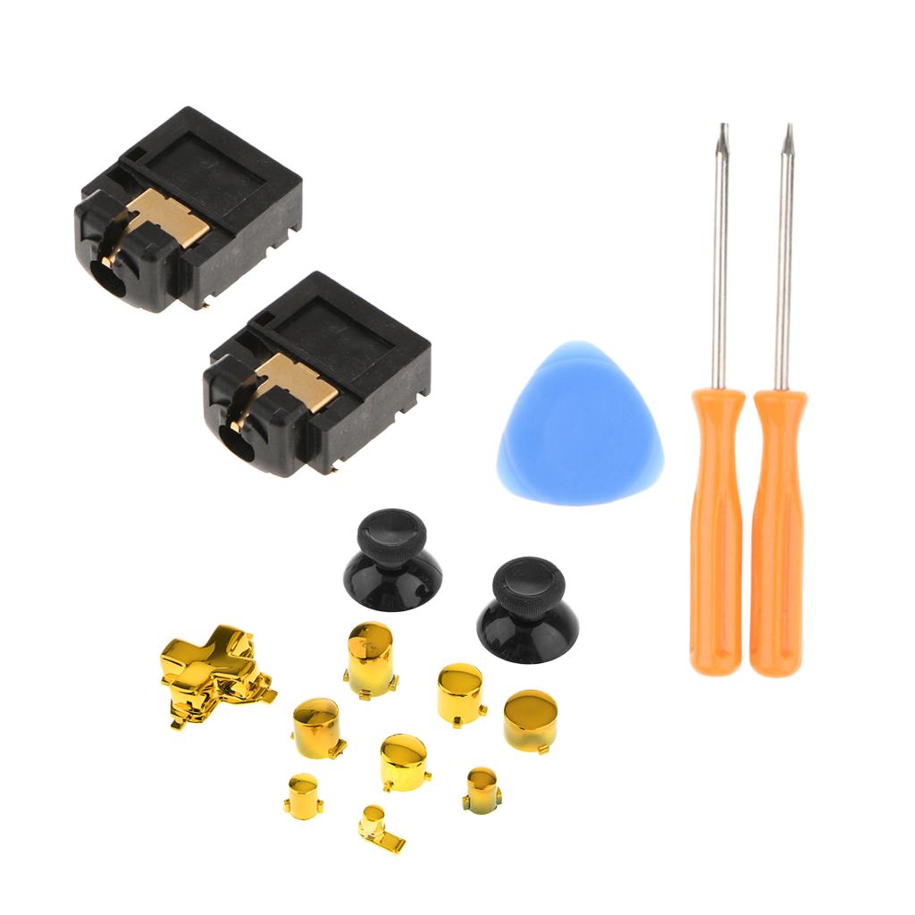 Full Button Set Mod Kit + 2Pcs Headphone Port/Tool For One S Controller