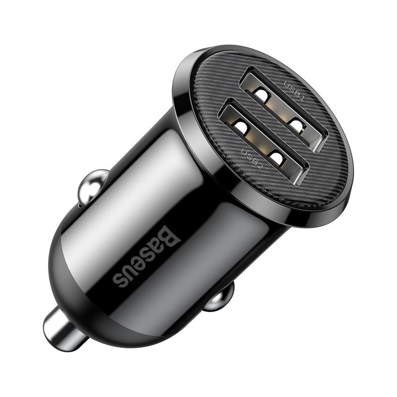 Tẩu sạc 2 cổng USB dùng trên xe hơi Baseus Grain Pro Car Charger (5V/ 4.8A, Dual USB Port Auto Quick charger) (Hàng chính hãng)