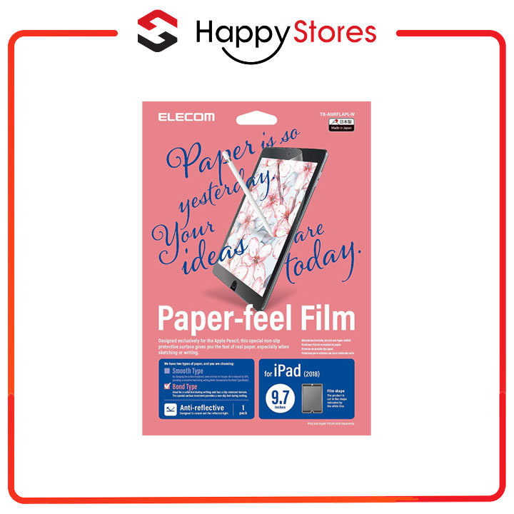 Miếng dán màn hình cho Ipad 9.7 inches Elecom Paper- Feel TB-A18RFLAPL-W - Hàng chính hãng